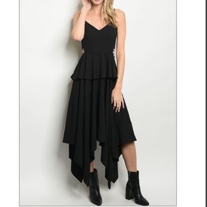 Asymmetrical Black Dress